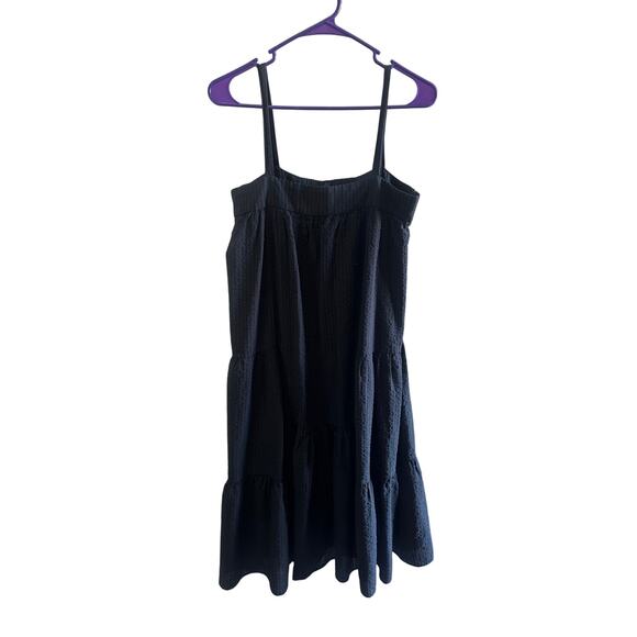 Jenni Kayne Seersucker Summer Dress Black Sz XS Cotton Rayon Black GREAT! - Picture 3 of 10